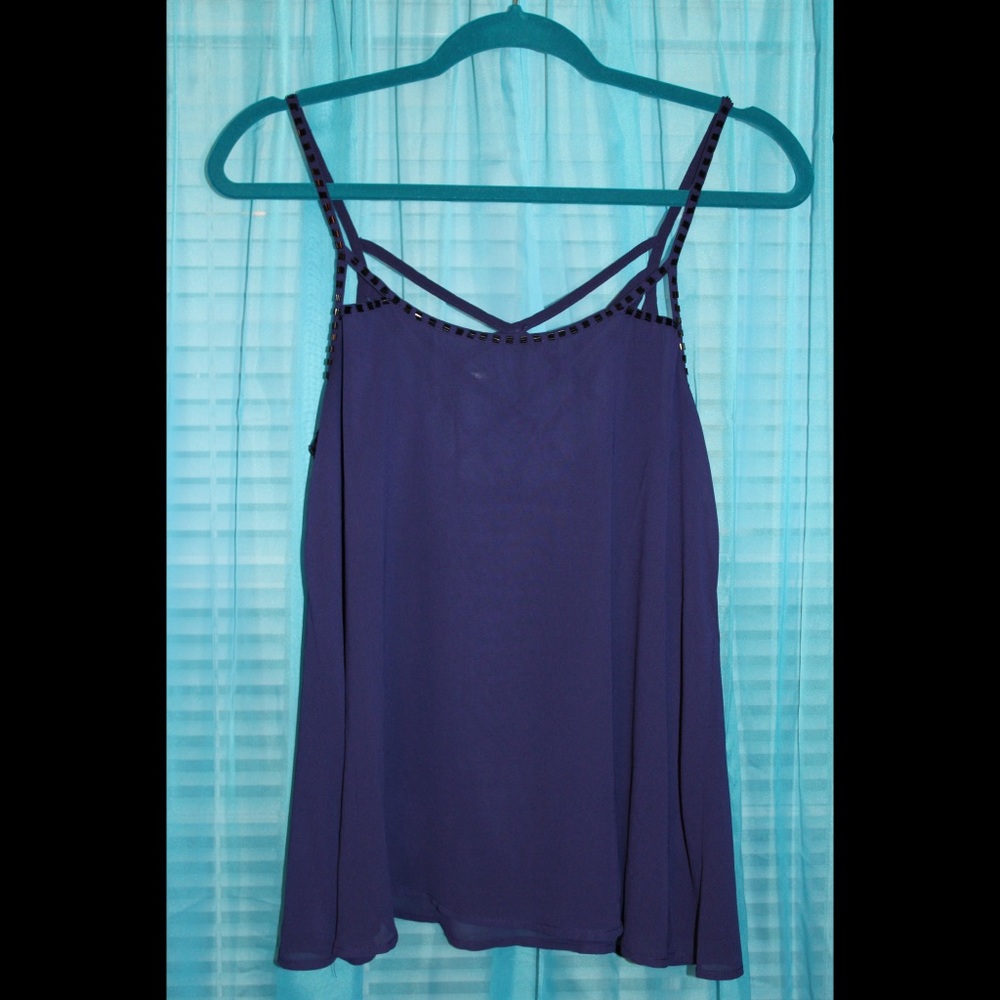 Forever21 Beaded Criss-Cross Back Top